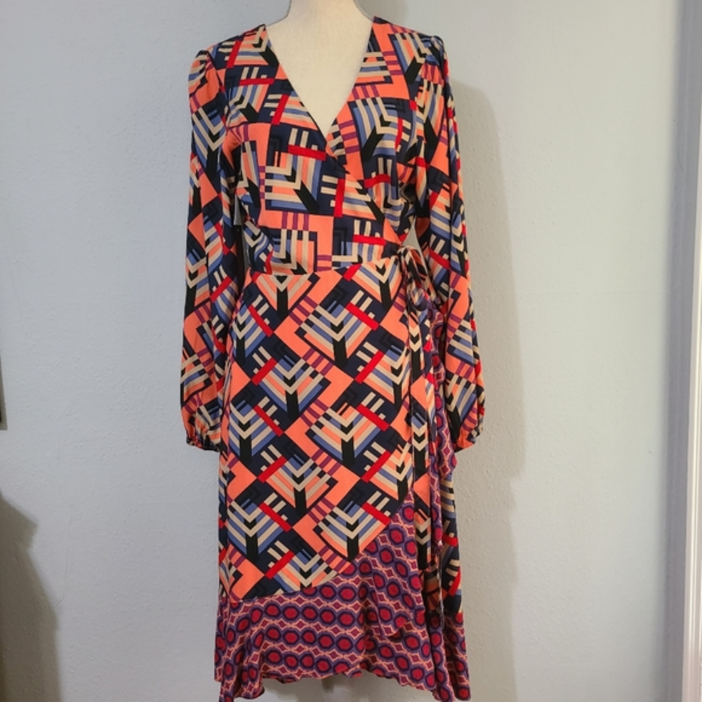 Anthropologie Porridge Amity‎ Wrap Dress Size Large NWT